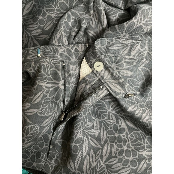 Tommy Bahama Womens 100% Silk Floral Cropped Pants 10 Grey Boho Coastal Beach - Picture 2 of 4